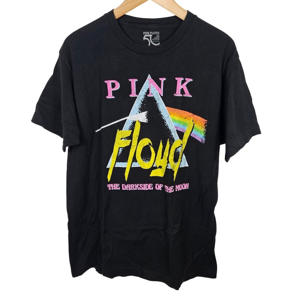 Pink‎ Floyd Darkside of the Moon T Shirt Black Mens Size Large 50th Anniversary